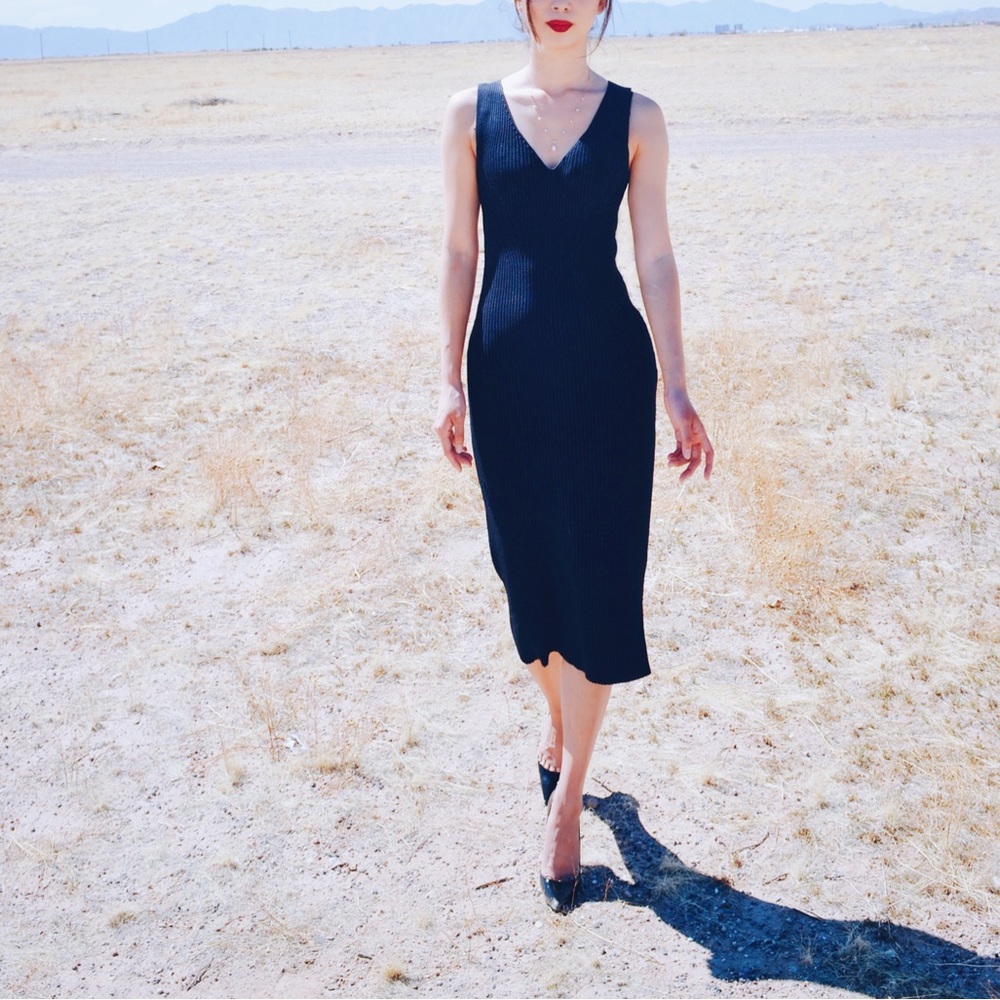 NAVY BLUE MICHAEL KORS MIDI DRESS